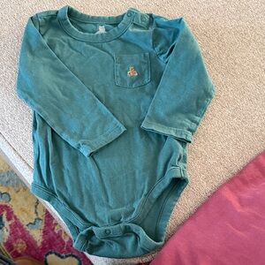 GAP Teal Long Sleeve Bodysuit